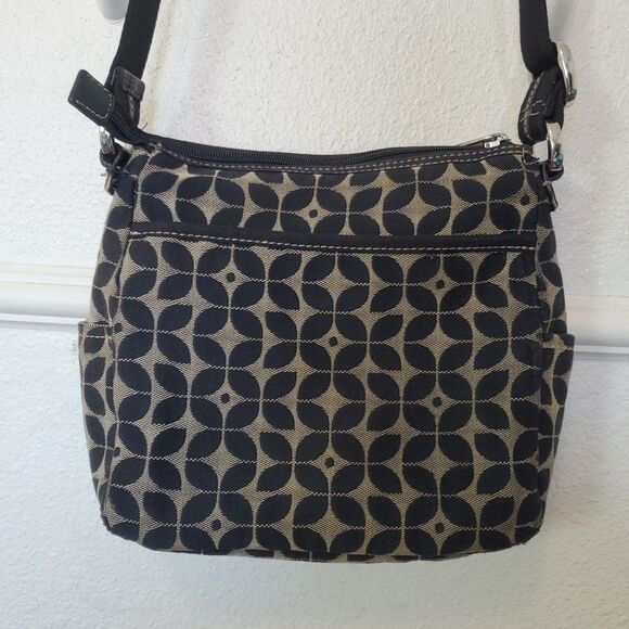 Fossil Signature Crossbody Bag Canvas Medium Pockets Black Purse Y2k‎ 90s - Picture 8 of 15